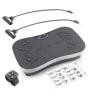 Innovagoods Vybeform Plataforma Vibratoria de Entrenamiento - Potencia 200W - Incluye Accesorios - Ergonomico - hasta 120kg - Mando a Distancia - Guia