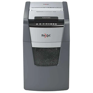 Rexel Optimum Autofeed 150X Destructora Automatica de Corte en Particulas P-4 - Autolimentacion de 150 Hojas, Manual de 8 Hojas - Papelera de 44L - Te