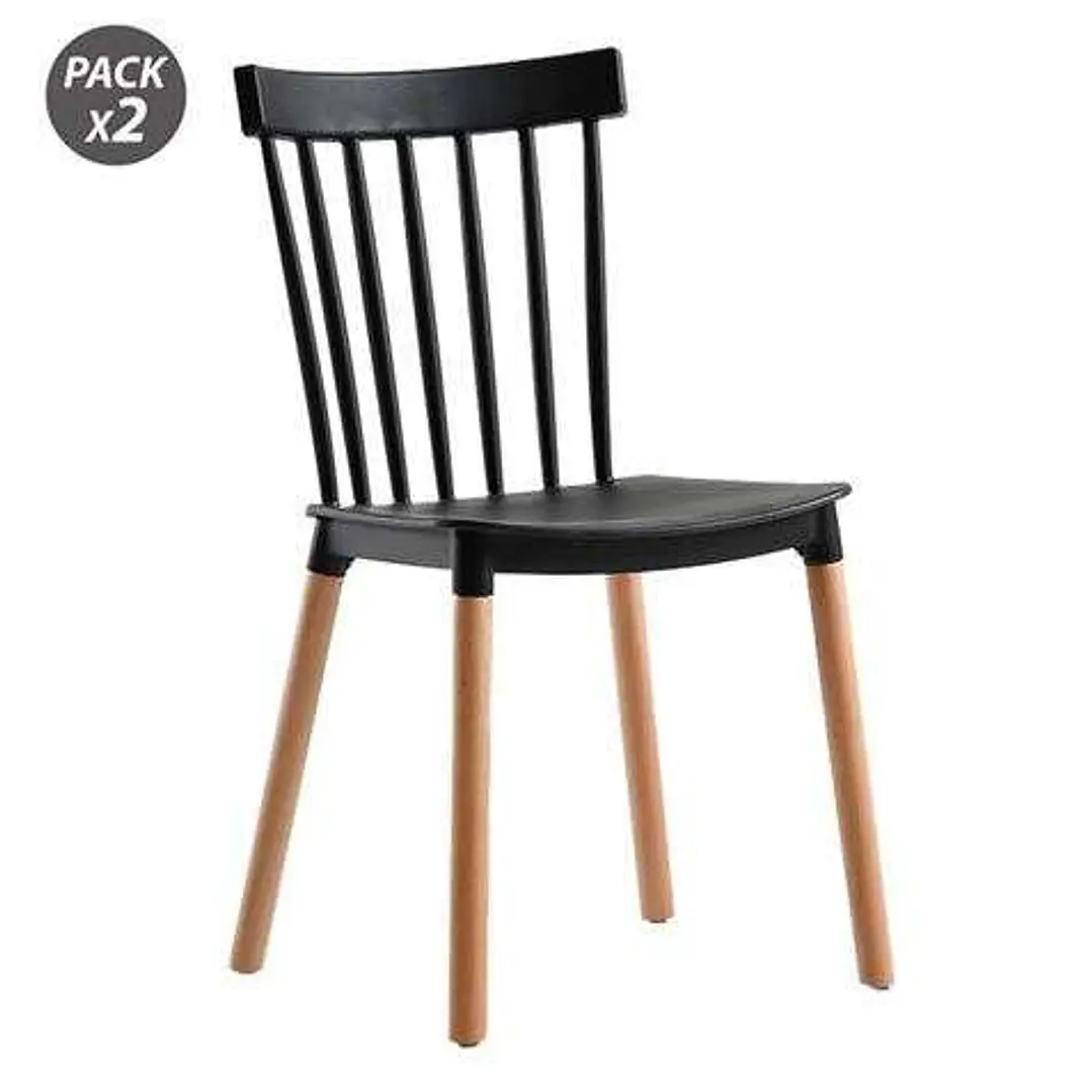 Muvip Pack 2 Sillas Design D800 - Color Negro 1