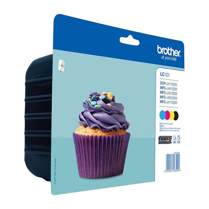 Brother LC123 Pack de 4 Cartuchos de Tinta Originales - LC123VALBP 1