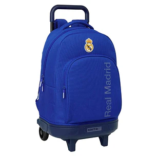 Safta Real Madrid Mochila con Carro - Extraible - Bolsillo Frontal - Portabotellas - Tirador Doble - Hombreras Acolchadas - Asa Acolchada - Tarjeta ID