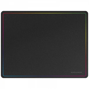 Mars Gaming Alfombrilla Gaming Nanotextil - Deslizamiento Suave - Efecto Rainbow - Base Antideslizante - Alta Durabilidad - Color Negro