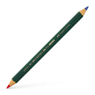 Faber-Castell Castell Color 873 Lapiz Grueso Bicolor Hexagonal - Ecologico - Resistente a la Rotura - Color Rojo/Azul