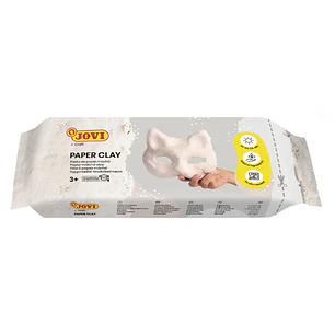 Jovi Paper Clay Pasta de Papelmache 680gr - Lista para Usar - Secado al Aire - Ligera y Facil de Modelar - No Mancha - Ideal para Figuras y Mascaras -