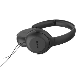 Philips Auriculares Supraaurales con Cable - Jack 3.5mm - Controles Integrado en el Cable - Microfono Integrado - Altavoz de 32mm - Color Negro