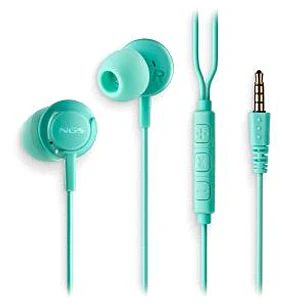 NGS CROSS DRIFT Auriculares Intraurales con Microfono - Jack 3.5mm - Boton Multifuncion - Color Verde