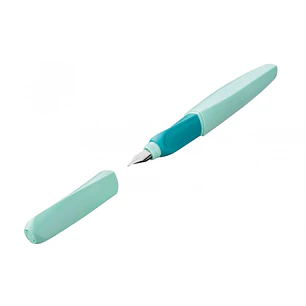 Pelikan Twist Pluma Estilografica - Punta M - Uso Ambidiestro - Seccion Triangular Transversal - Incluye 2 Cartuchos de Tinta - Color Menta