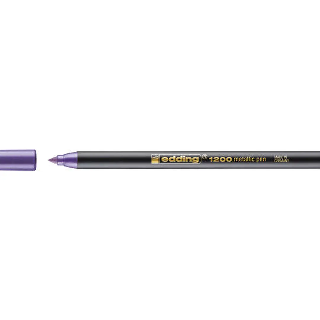 Edding 1200 Rotulador - Punta Redonda - Trazo 1mm - Tinta con Base de Agua - Color Violeta Metalizado 1