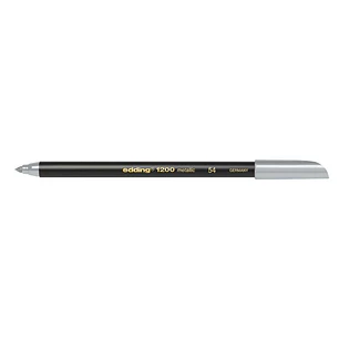 Edding 1200 Rotulador - Punta Redonda - Trazo 1mm - Tinta con Base de Agua - Color Plata