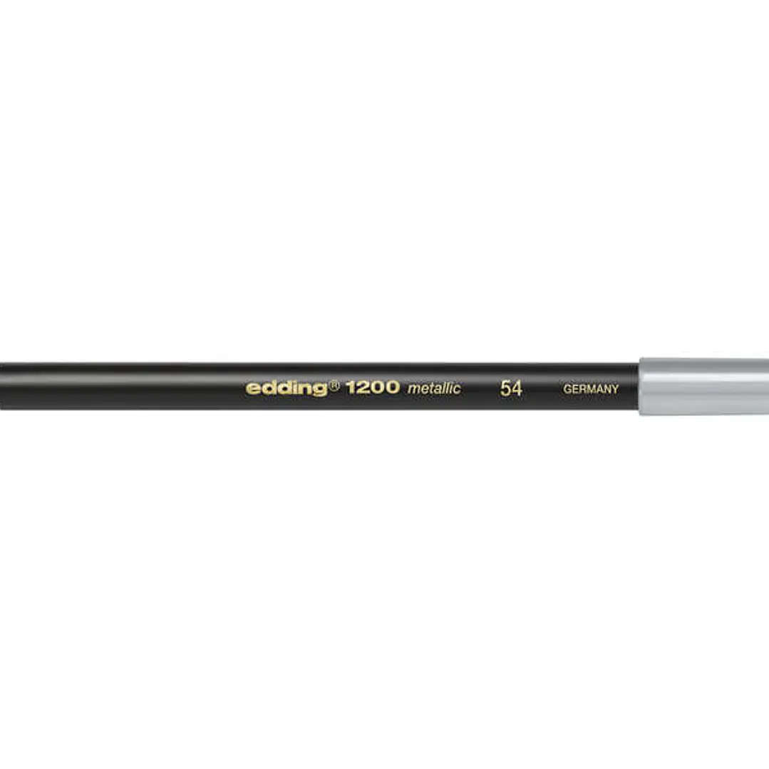 Edding 1200 Rotulador - Punta Redonda - Trazo 1mm - Tinta con Base de Agua - Color Plata 1