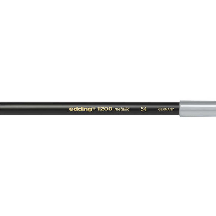 Edding 1200 Rotulador - Punta Redonda - Trazo 1mm - Tinta con Base de Agua - Color Plata 1