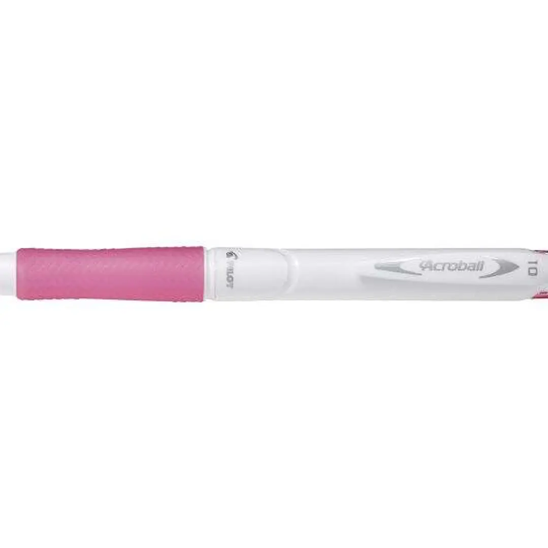 Pilot Boligrafo de Bola Retractil Acroball PureWhite - Recargable - Fabricado con Plastico Reciclado - Punta Redonda 1mm - Trazo 0.28mm - Grip Ergonom 1
