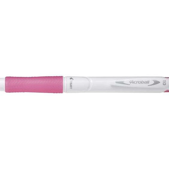 Pilot Boligrafo de Bola Retractil Acroball PureWhite - Recargable - Fabricado con Plastico Reciclado - Punta Redonda 1mm - Trazo 0.28mm - Grip Ergonom 1