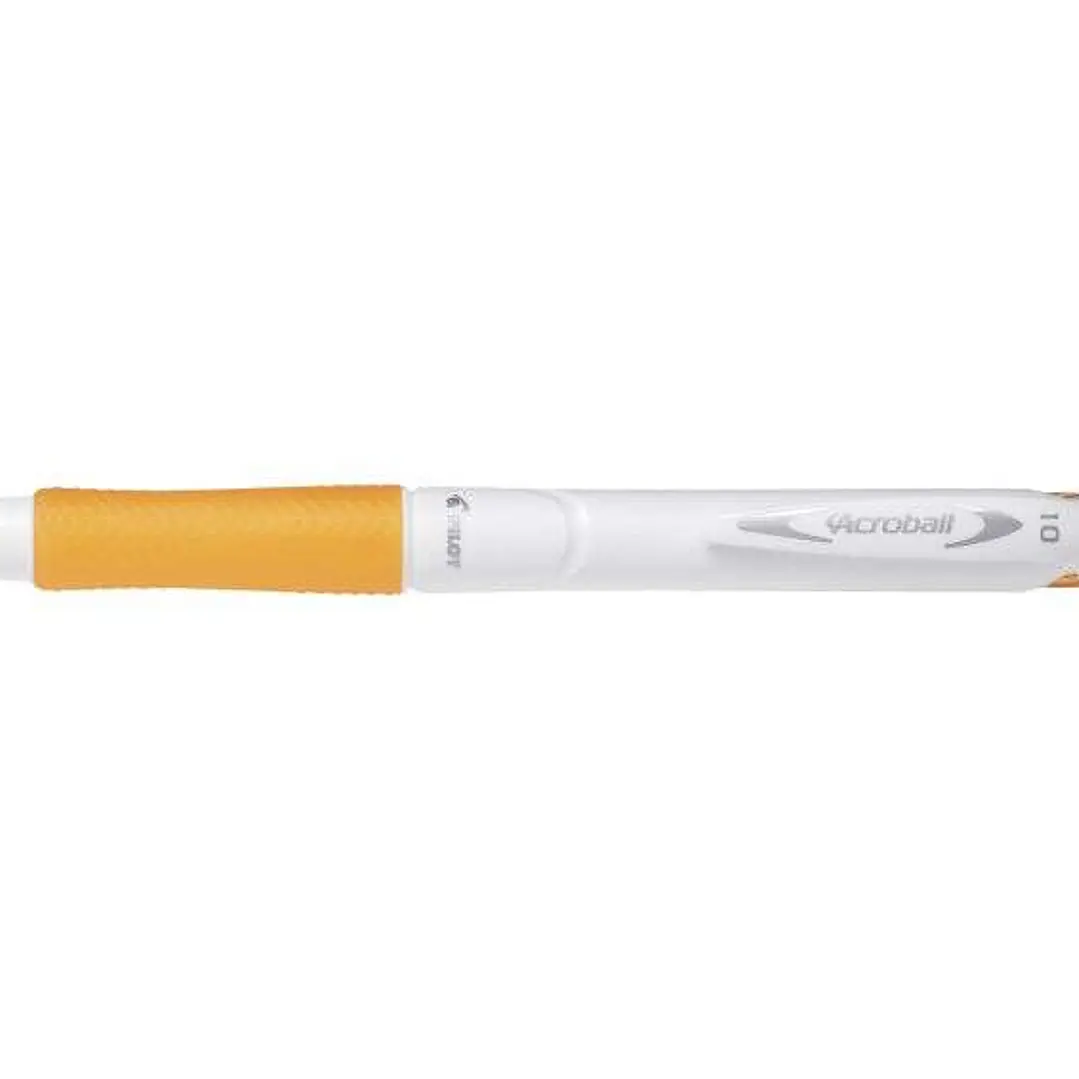 Pilot Boligrafo de Bola Retractil Acroball PureWhite - Recargable - Fabricado con Plastico Reciclado - Punta Redonda 1mm - Trazo 0.28mm - Grip Ergonom 1
