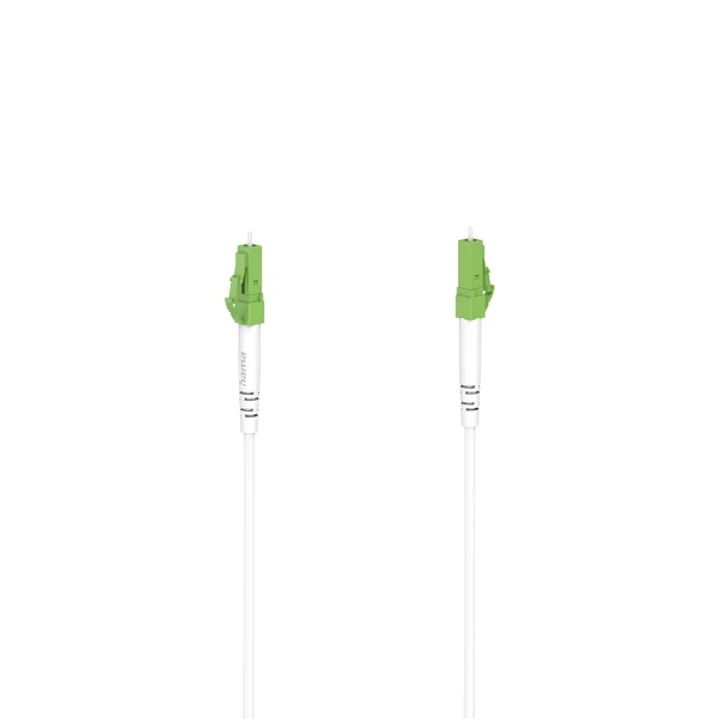 Hama Essential Cable de Fibra Optica Monomodo - Longitud 3m - Transmision hasta 10Gbit/s - Conector LC/APC - Color Blanco 1