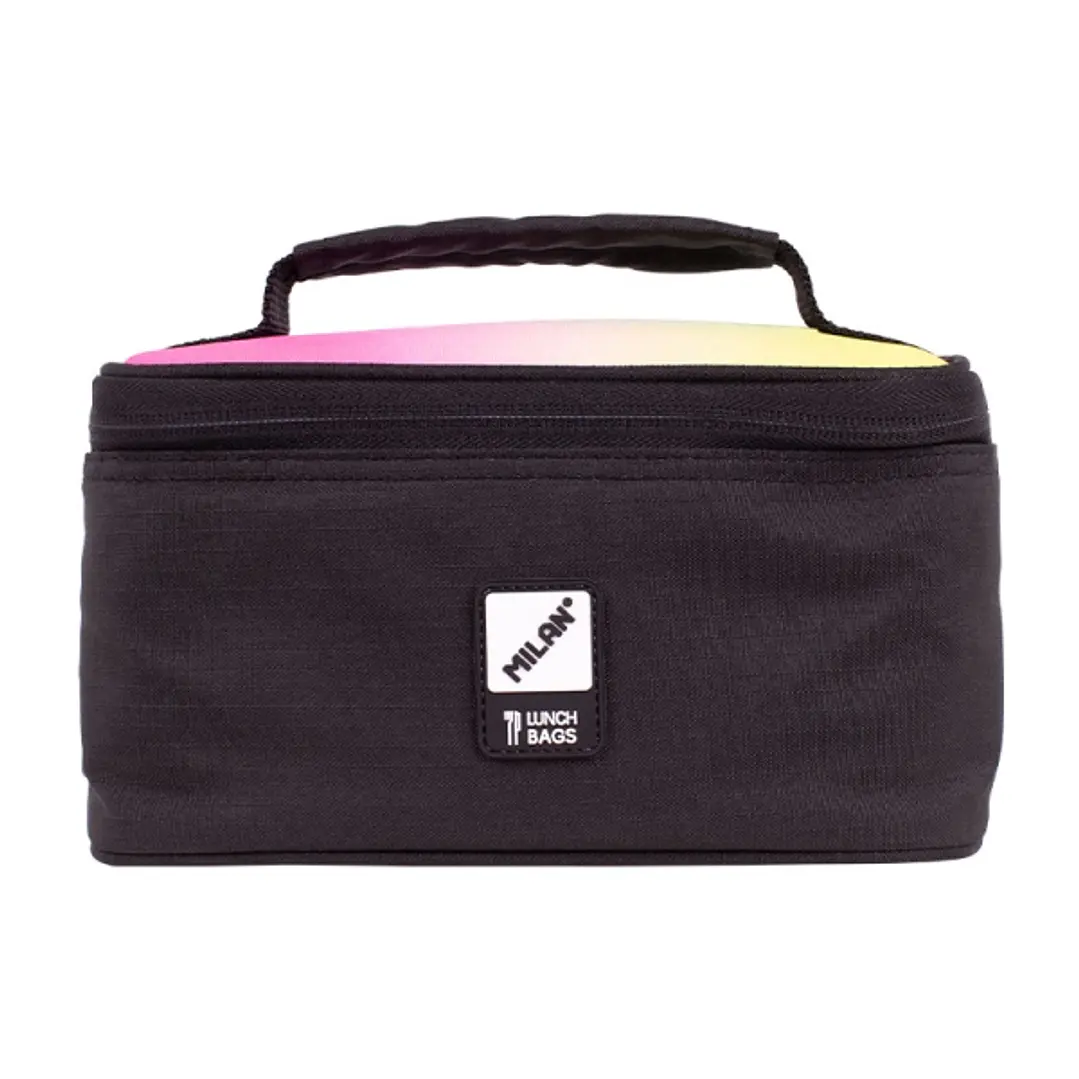 Milan Sunset Bolsa Isotermica Porta Alimentos de 1.5L - Incluye 1 Recipiente - 22x12.5x12cm - Color Negro 1