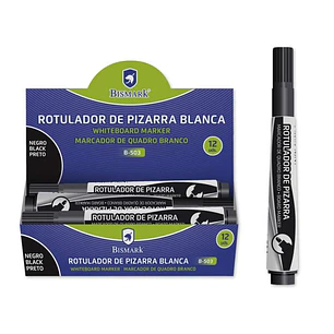 Bismark Rotulador para Pizarra 3mm - Punta Fina - Tinta de Secado Rapido - Facil de Borrar - Color Negro
