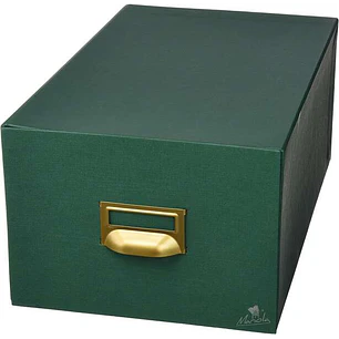 Mariola Fichero Carton Forrado en Geltex Nº4 para 500 Fichas - Medidas 220x155x250mm - Resistente y Duradero - Color Verde