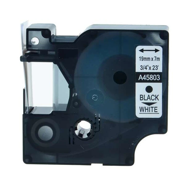 Dymo D1 45803 Cinta de Etiquetas Generica para Rotuladora - Texto negro sobre fondo blanco - Ancho 19mm x 7 metros - Reemplaza S0720830 1