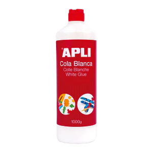 Apli Bote de Cola Blanca con Aplicador 1kg - Secado Rapido - Resistente al Agua - Libre de Solventes - No Toxica