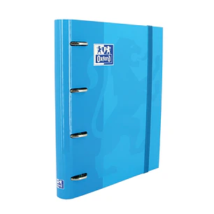 Oxford Europeanbinder Classic A4+ Carpeta de Anillas con Recambio Cuadricula 5x5 - Tapa Extradura - Cierre con Goma Elastica - Color Turquesa