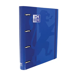 Oxford Europeanbinder Classic A4+ Carpeta de Anillas con Recambio Cuadricula 5x5 - Tapa Extradura - Cierre con Goma Elastica - Color Azul Marino