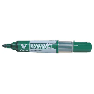 Pilot V-Board Master Begreen Rotulador para Pizarra Blanca - Punta Redonda 6mm - Trazo 2.3mm - 91% Plastico Reciclado - Recargable - Color Verde