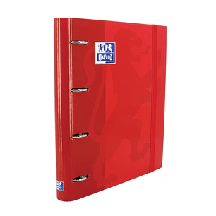 Oxford Europeanbinder Classic A4+ Carpeta de Anillas con Recambio Cuadricula 5x5 - Tapa Extradura - Cierre con Goma Elastica - Color Rojo