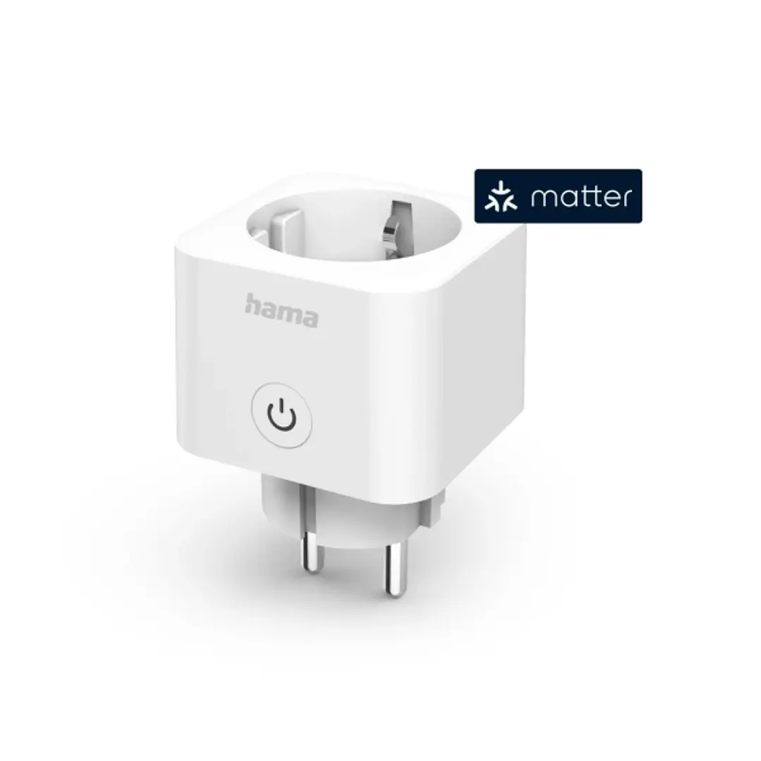 Hama Enchufe WLAN Inteligente - WiFi - Temporizador - IP20 - Compatible con Asistente de Voz - Control con App - 7.7x5.5x5.5cm - Color Blanco 1