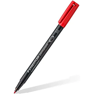 Staedtler Lumocolor 317 Rotulador Permanente - Punta Media Redonda - Trazo 1mm Aprox - Capuchon con Clip - Secado Rapido - Color Rojo