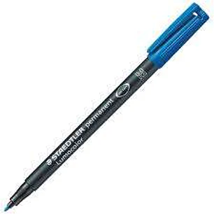 Staedtler Lumocolor 317 Rotulador Permanente - Punta Media Redonda - Trazo 1mm Aprox - Capuchon con Clip - Secado Rapido - Color Azul