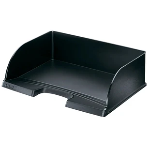 Leitz Plus Jumbo Bandeja Portadocumentos de Gran Capacidad - Acceso Apaisado - Hasta 10uds Apilables - Color Negro