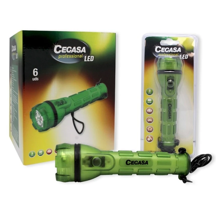 Cegasa Profesional Linterna de 3 LED - Resistente a Golpes y Agua IP44 - Funciona con 2 Pilas AA LR6 (No Incluidas) 1