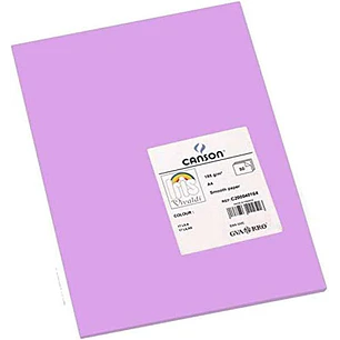 Canson Guarro Pack de 50 Cartulinas Iris A4 de 185g - 21x29.7cm - Color Lila