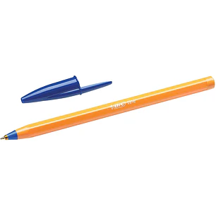Bic Orange Original Fine Boligrafo de Bola - Punta Redonda de 0.8mm - Trazo de 0.30mm - Tinta con Base de Aceite - Cuerpo Naranja - Color Azul