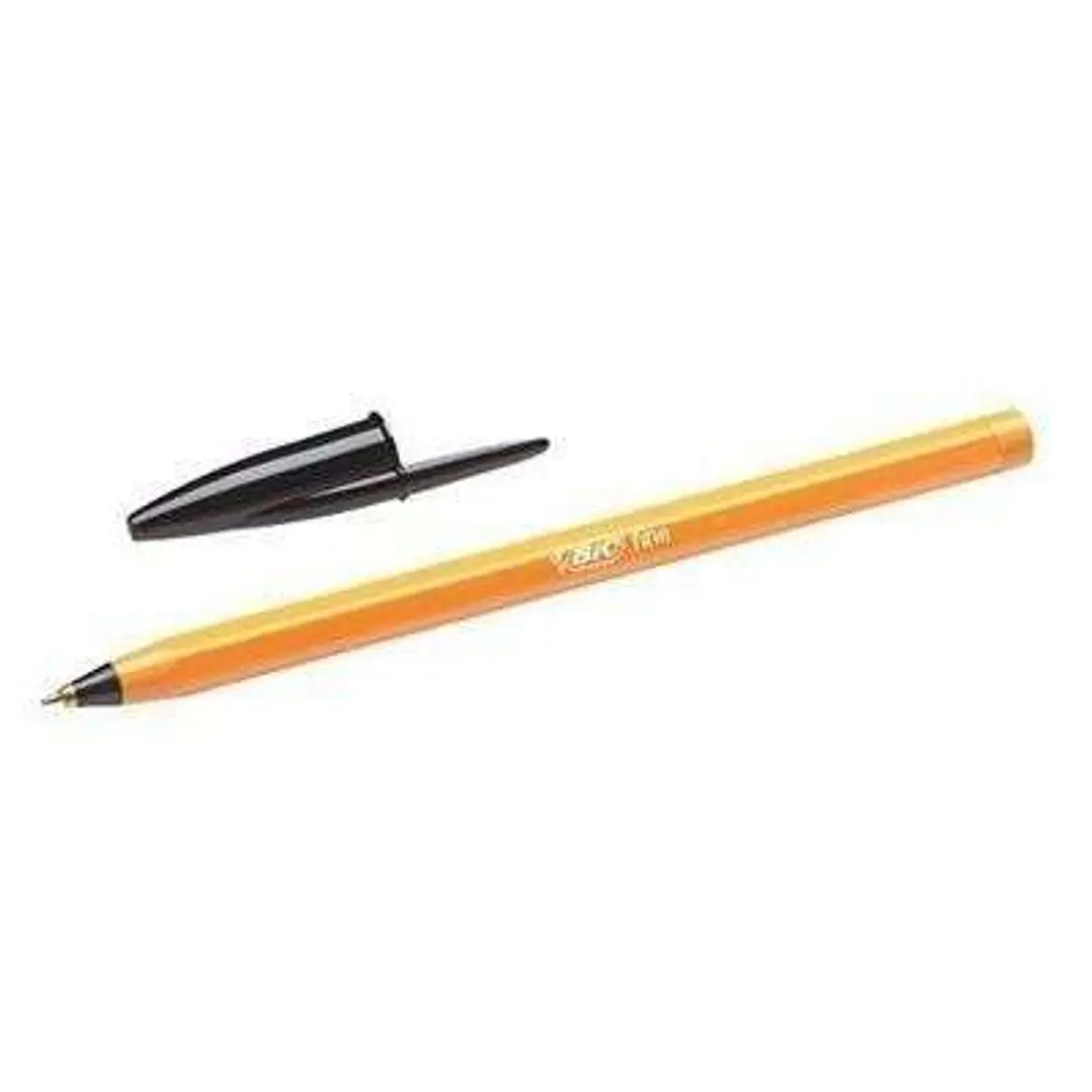 Bic Orange Original Fine Boligrafo de Bola - Punta Redonda de 0.8mm - Trazo de 0.30mm - Tinta con Base de Aceite - Cuerpo Naranja - Color Negro 1
