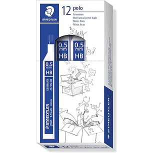 Staedtler Polo 257 Tubo con Minas de Grafito - Graduacion HB - Trazo 0.5mm