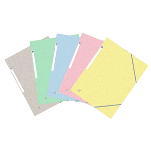 Oxford Top File+ Carpeta de Gomas 3 Solapas - Colores Pastel - Resistente y Duradera - Ideal para Organizar Documentos - Practica y Funcional