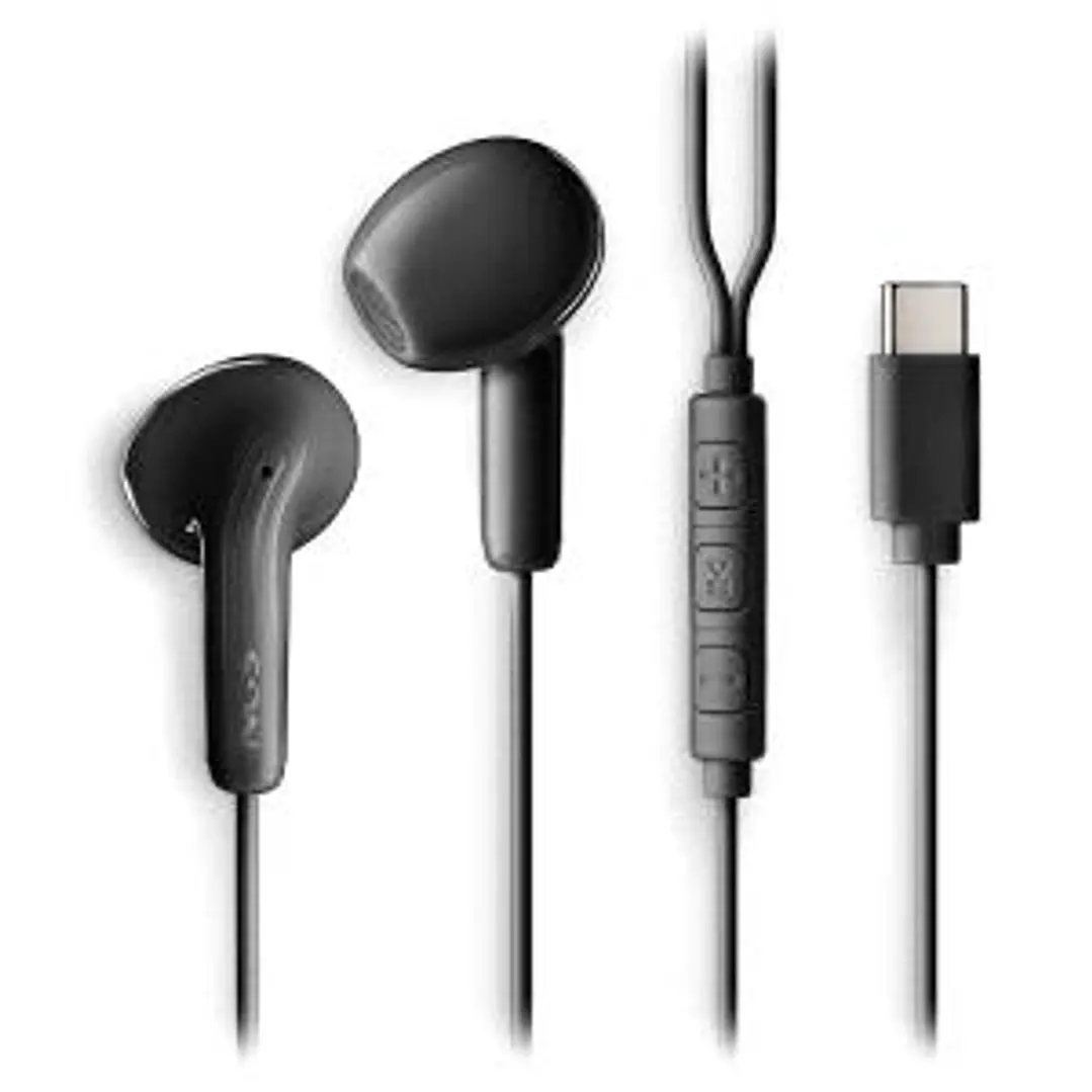 NGS CROSS GLIDE Auriculares Intraurales con Microfono - USB-C - Boton Multifuncion - Color Negro 1