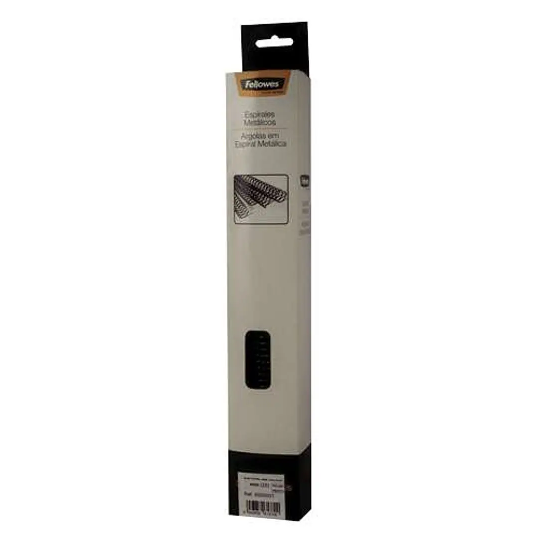 Fellowes Pack de 100 Espirales Metalicas 14mm - Hasta 100 Paginas - Color Negro 1