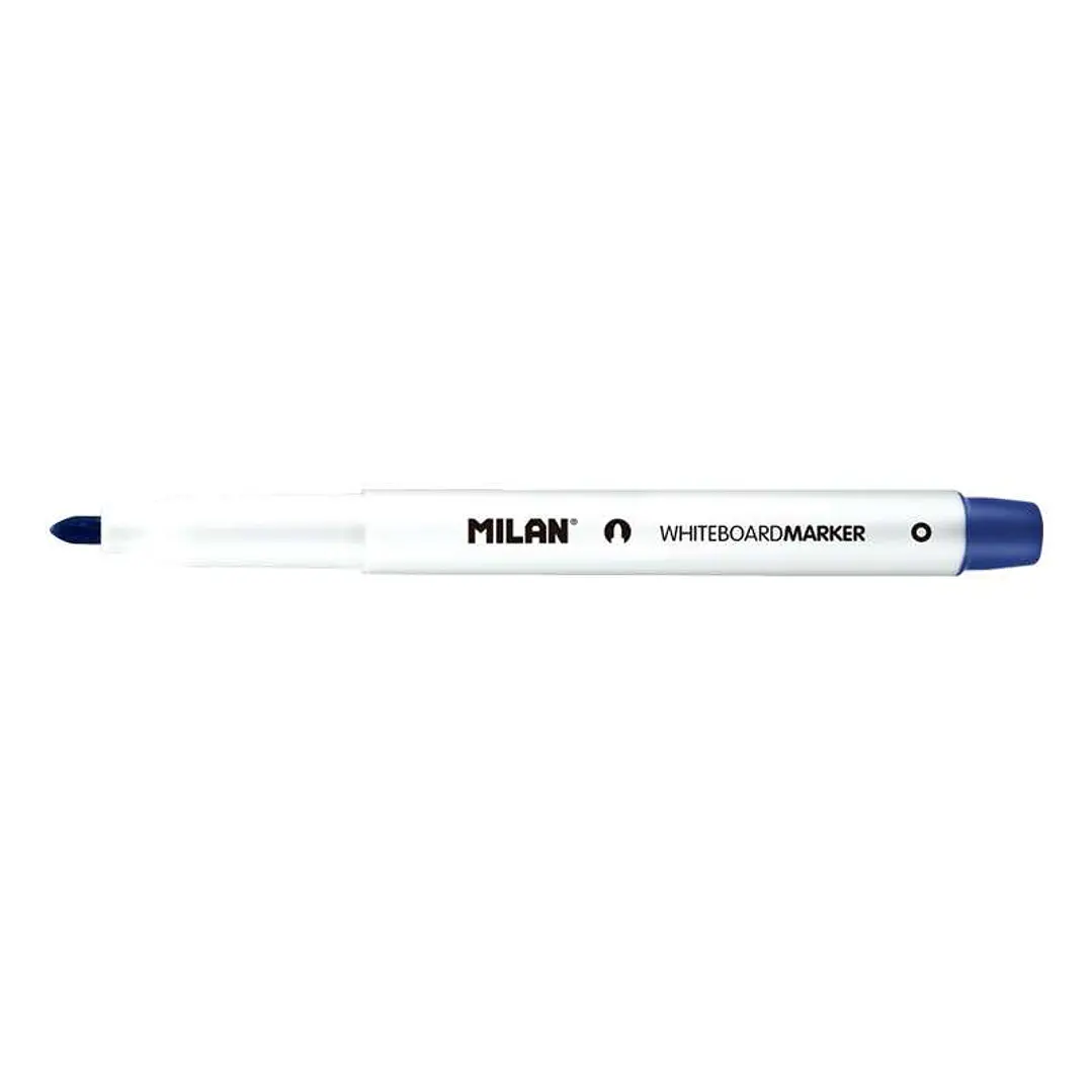 Milan Rotulador para Pizarra Blanca con Punta Redonda - Punta 3.7 mm - Tinta a Base de Alcohol - Borrable en Seco - Color Azul 1