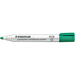 Staedtler Lumocolor 351 Rotulador para Pizarra Blanca - Punta Redonda - Trazo 2mm - Capuchon con Clip - Color Verde