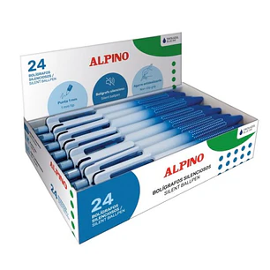 Alpino Boligrafo Retractil Silencioso - Punta 1mm - Agarre Antideslizante - Color Azul