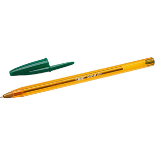 Bic Cristal Original Fine Boligrafo de Bola - Punta Redonda de 0.8mm - Trazo de 0.30mm - Tinta con Base de Aceite - Translucido - Color Verde