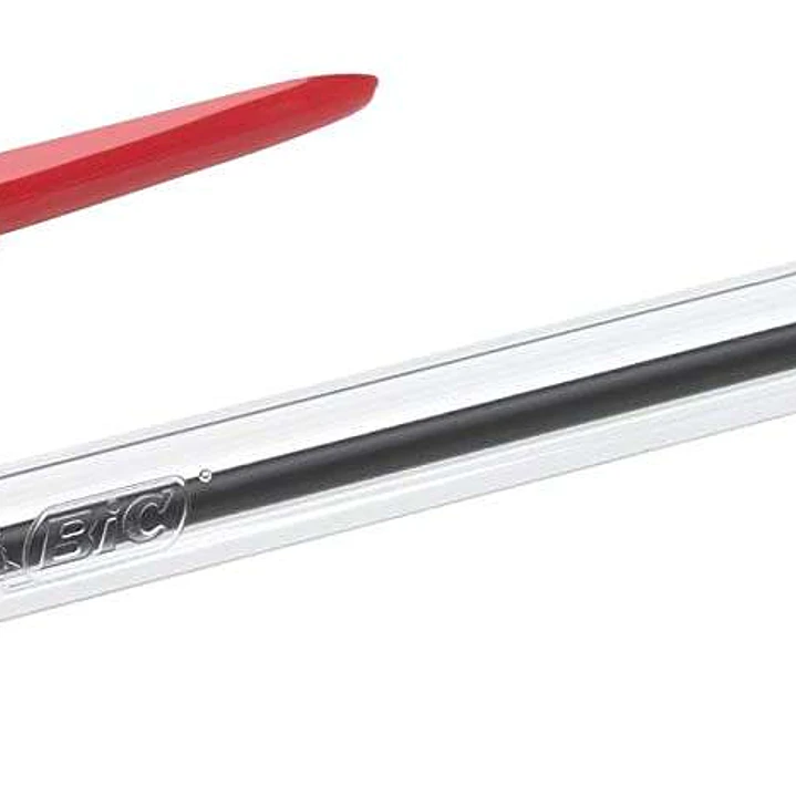 Bic Cristal Original Boligrafo de bola - Punta redonda de 1.0mm - Trazo 0.4mm - Tinta con Base de Aceite - Color Rojo 1