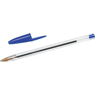 Bic Cristal Original Boligrafo de Bola - Punta Redonda de 1.0mm - Trazo 0.4mm - Tinta con Base de Aceite - Color Azul