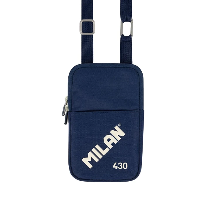 Milan Coleccion 430 Bolso Pequeño Bandolera - Tamaño Bolso 19x2.3x12.8cm - Cierre de Cremallera - Mosqueton de Aluminio - Color Azul Marino 1