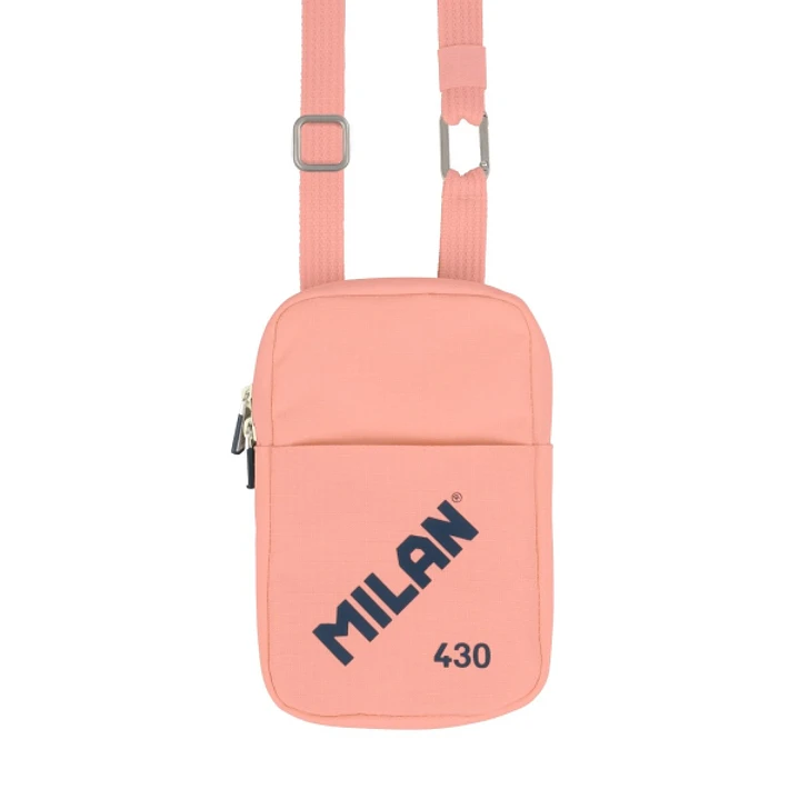 Milan Coleccion 430 Bolso Pequeño Bandolera - Tamaño Bolso 19x2.3x12.8cm - Cierre de Cremallera - Mosqueton de Aluminio - Color Rosa 1
