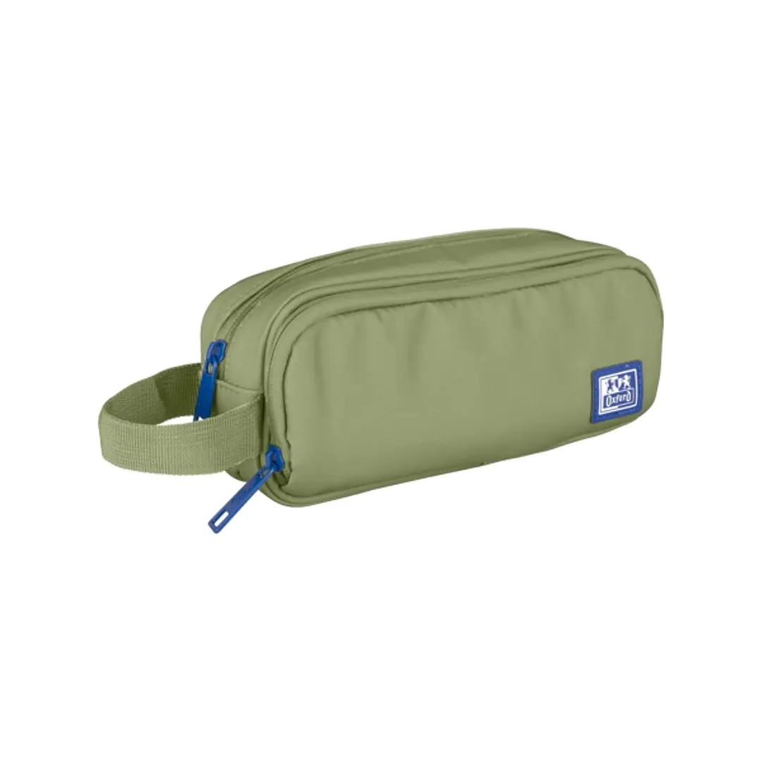 Oxford B-Smart Estuche Portatodo - 3 Compartimentos - Asa Lateral - Fabricado en Material Reciclado - Color Verde Safari 1
