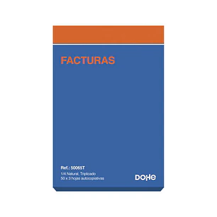 Dohe Talonario de Facturas - Cuarto Natural - 50x3 Hojas Autocopiativas - Triplicado